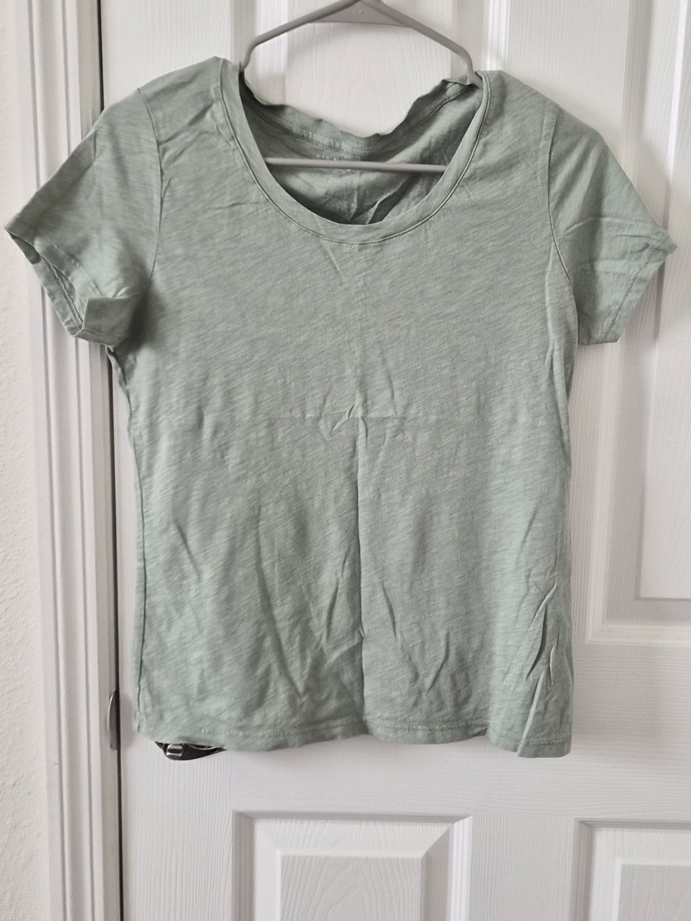 Max Studio Light Sage Short Sleeve Crewneck Tee